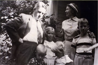 Emily and Whittier Day with their children, Richfield, 1956-57.