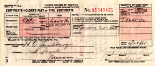 Document: Tire certificate, May 5, 1945.