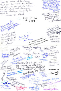 Document: Cards of appreciation given to Dr. Nelson by current veterinary students following a talk on the history of the Veterinary College, 2007.