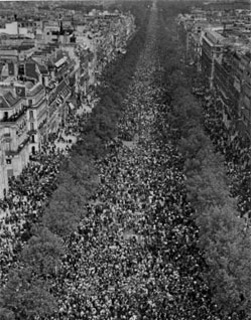 Champs-Élysées, May 8, 1945, VE-Day Celebrations, Paris France.