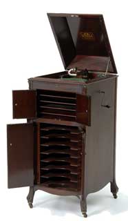 Victor Talking Machine in mahogany cabinet, 1915. Tentative]