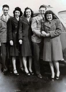 Norm, Marie, Lil, Andy & LuCille Waldhauser, March 1943.