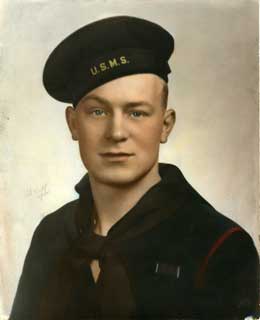 Howard V. Wilson, Merchant Seaman, in dress uniform, 1942-1945.