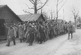 CCC members leaving Fort Snelling. Location no. E445.2 p12